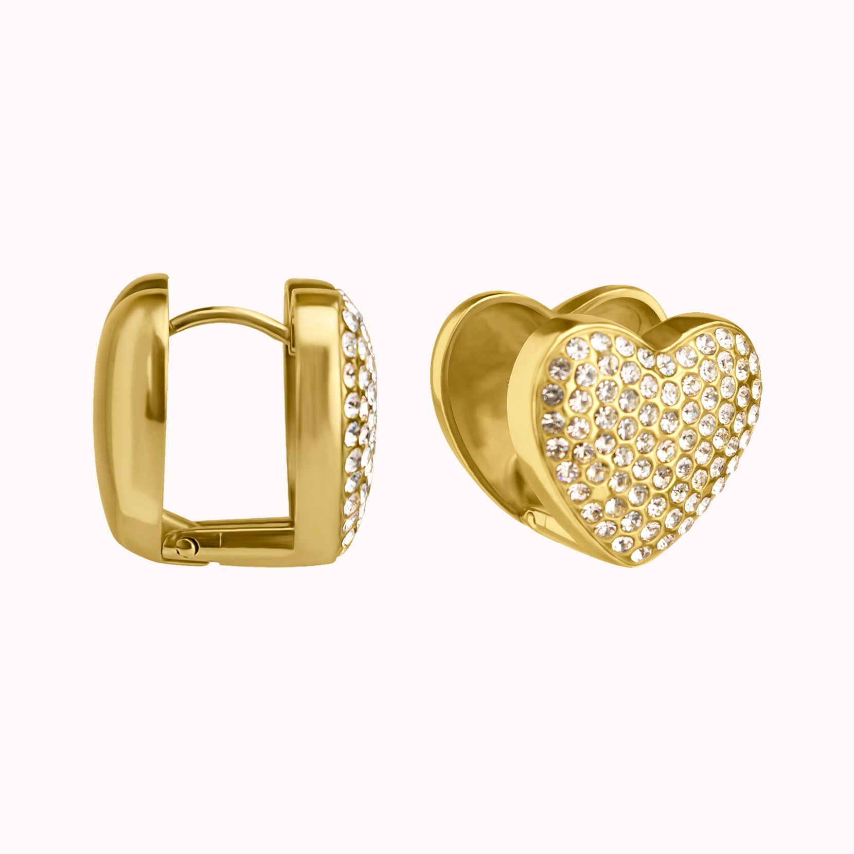 Heather Pavé Heart Earrings