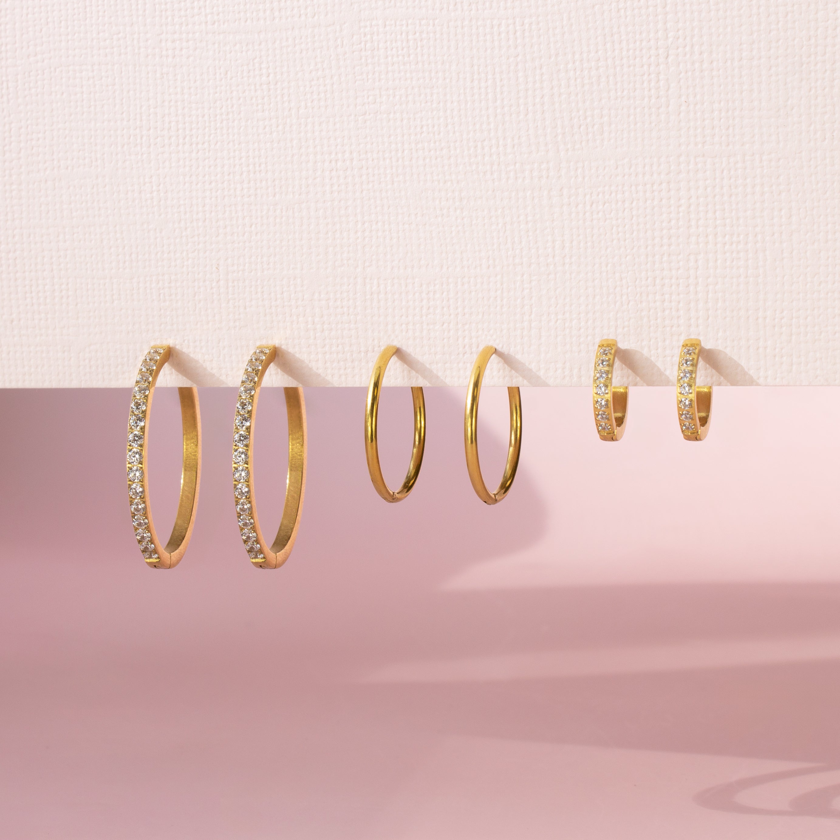 Medium Classic Diamond Hoop Earrings