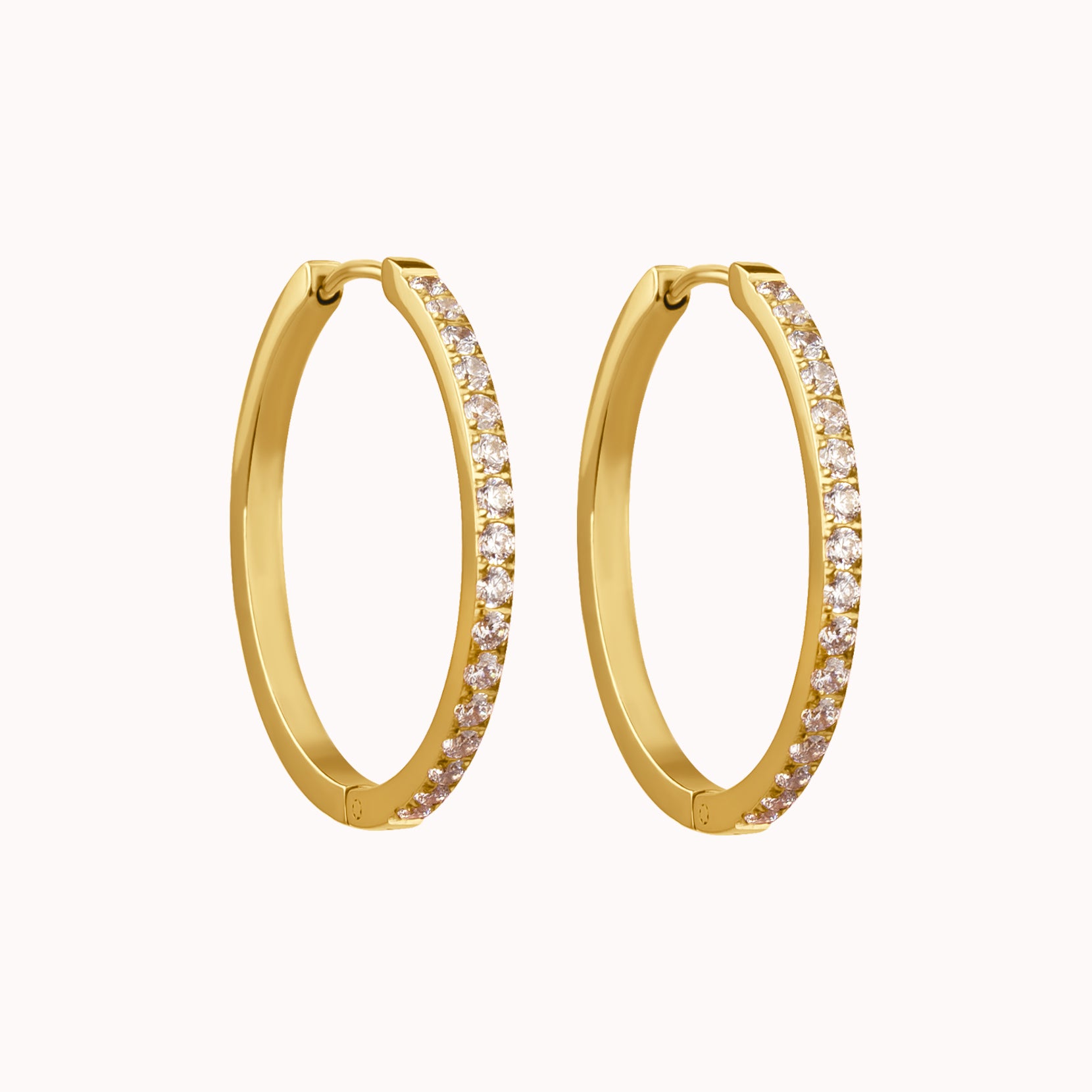 Medium Classic Diamond Hoop Earrings